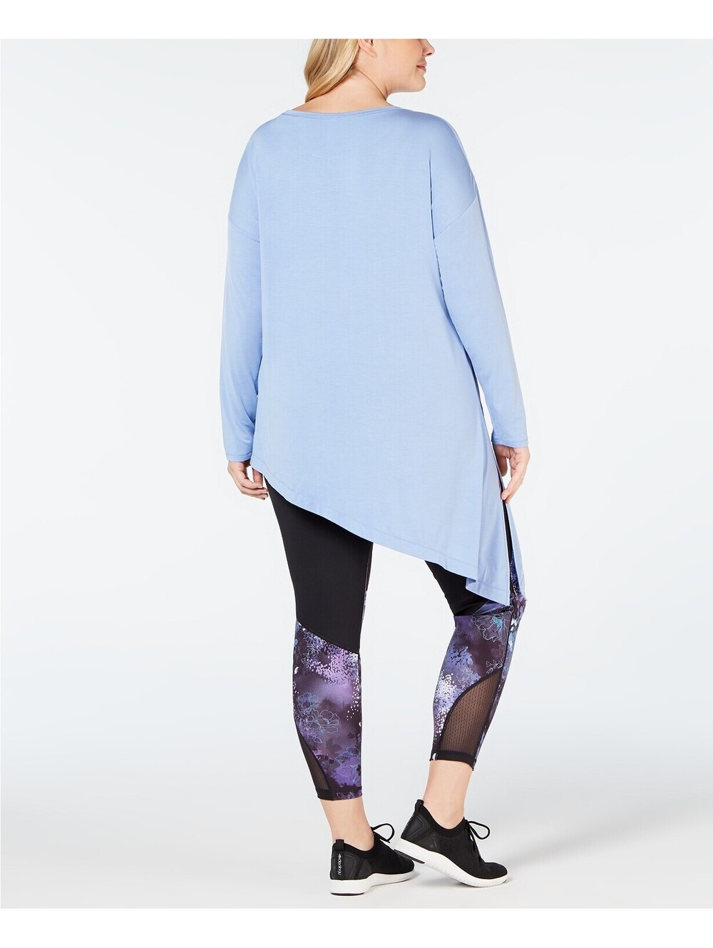 Ideology Womens Plus Size Asymmetrical Long Sleeves Top Size 1X